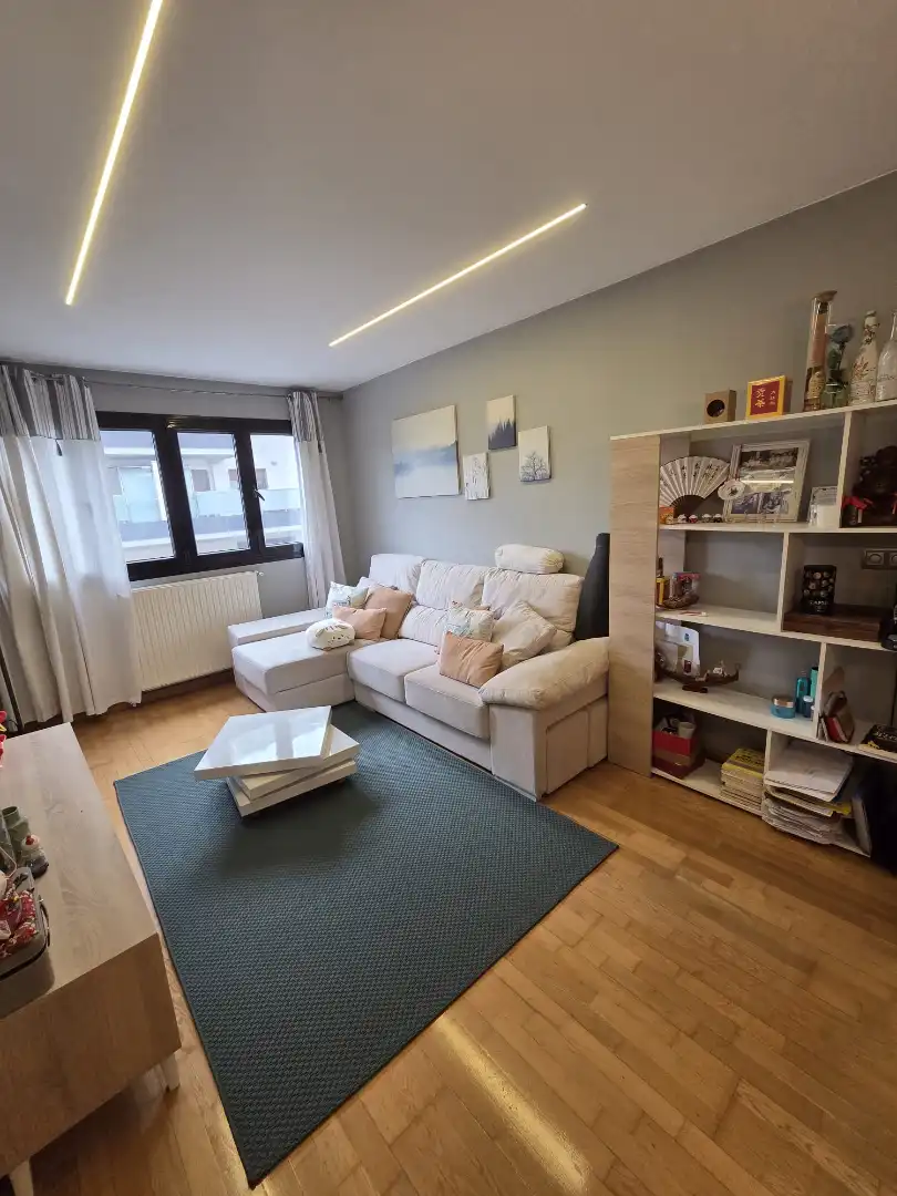 Living room of Flat for sale in Gijón   with Heating, Private garden and Parquet flooring