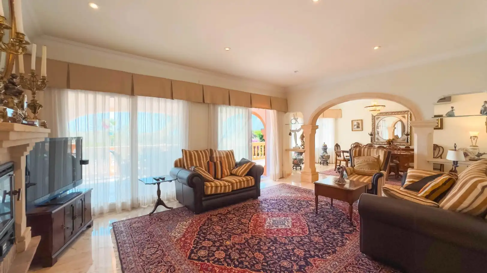 Sala de estar de Casa o chalet en venta en Moraira con Aire acondicionado, Calefacción y Jardín privado