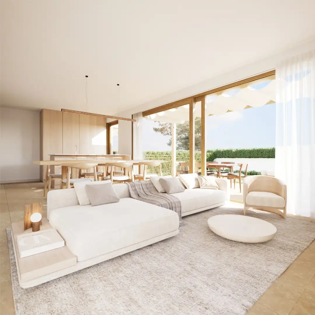 Sala de estar de Casa o chalet en venta en Gata de Gorgos con Aire acondicionado, Calefacción y Jardín privado
