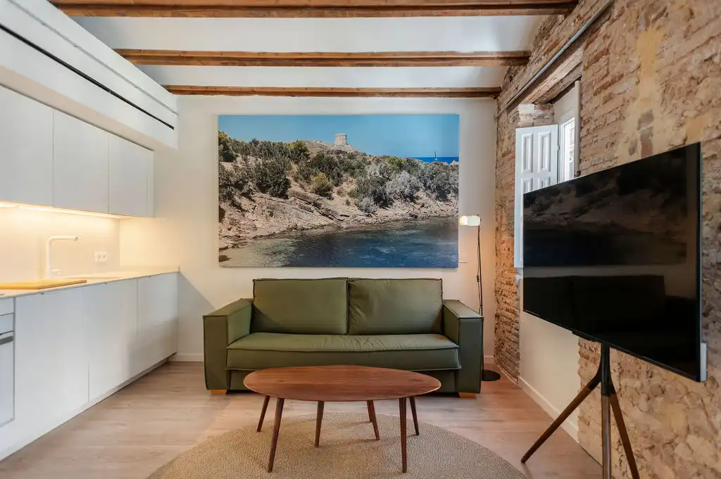 Living room of Apartments for rent in Valencia  with Air Conditioner, Heating and Furnished