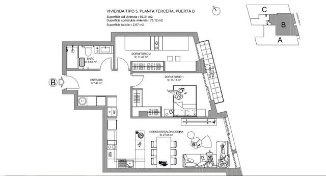 Piso en Venta en Plaza Illes Columbretes