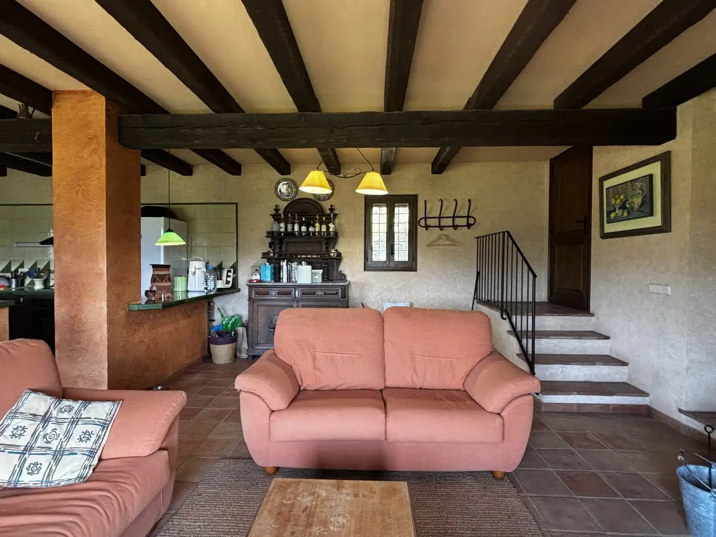 Living room of Country homes for sale in Sant Aniol de Finestres  with Terrace and Swimming Pool