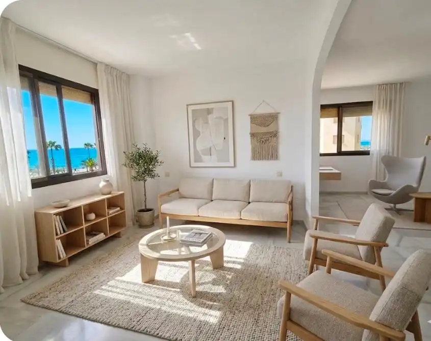 Sala de estar de Piso en venta en Torremolinos con Aire acondicionado, Terraza y Trastero