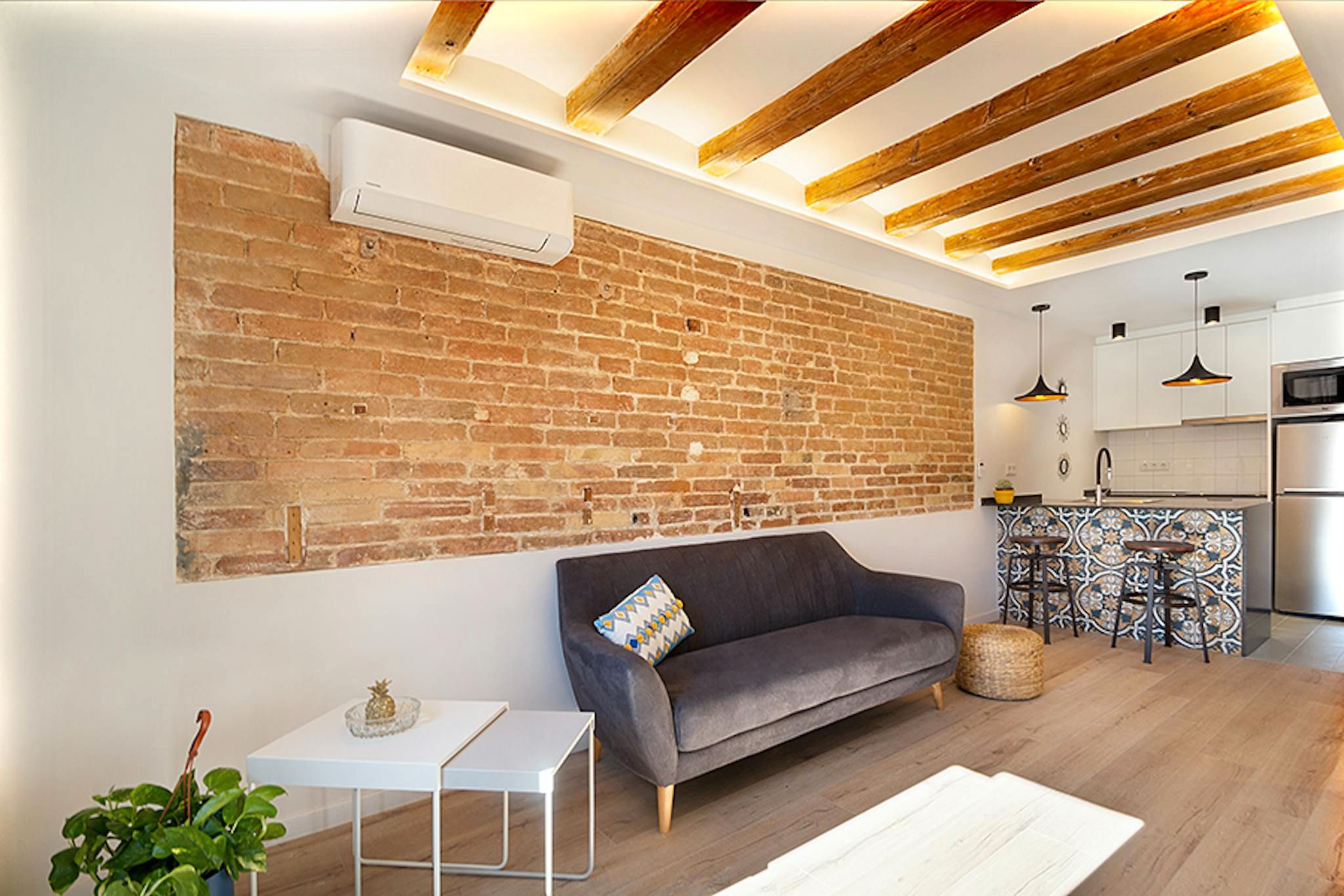 Living room of Flat to rent in  Barcelona Capital  with Air Conditioner, Heating and Furnished