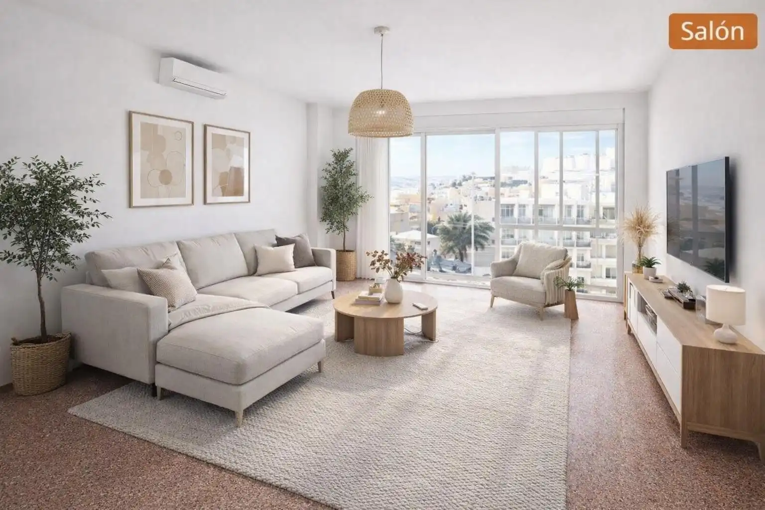 Living room of Flat for sale in  Murcia Capital  with Air Conditioner and Private garden