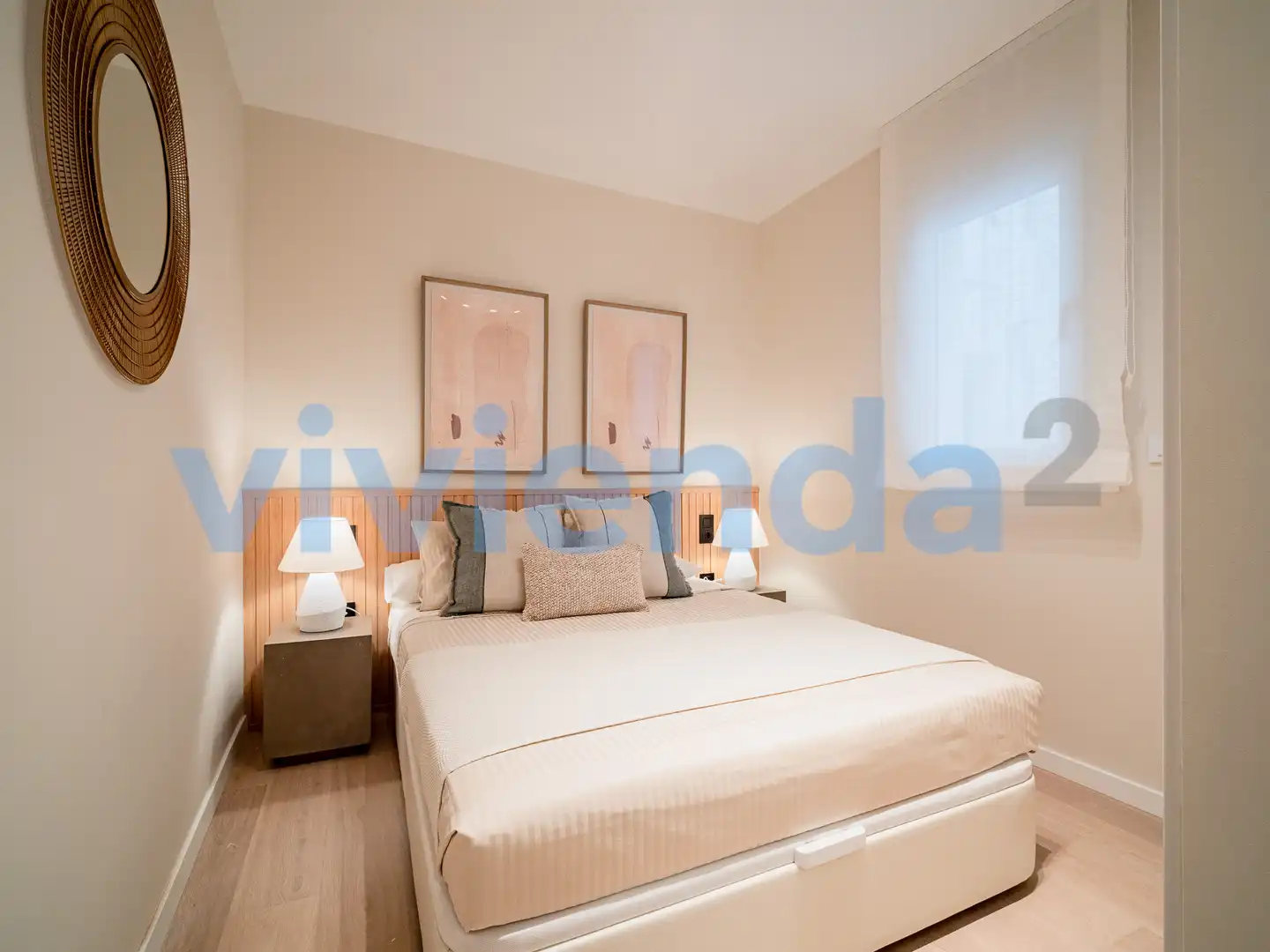 Schlafzimmer von Wohnung zur Miete in Madrid mit Klimaanlage, Heizung und Balkon