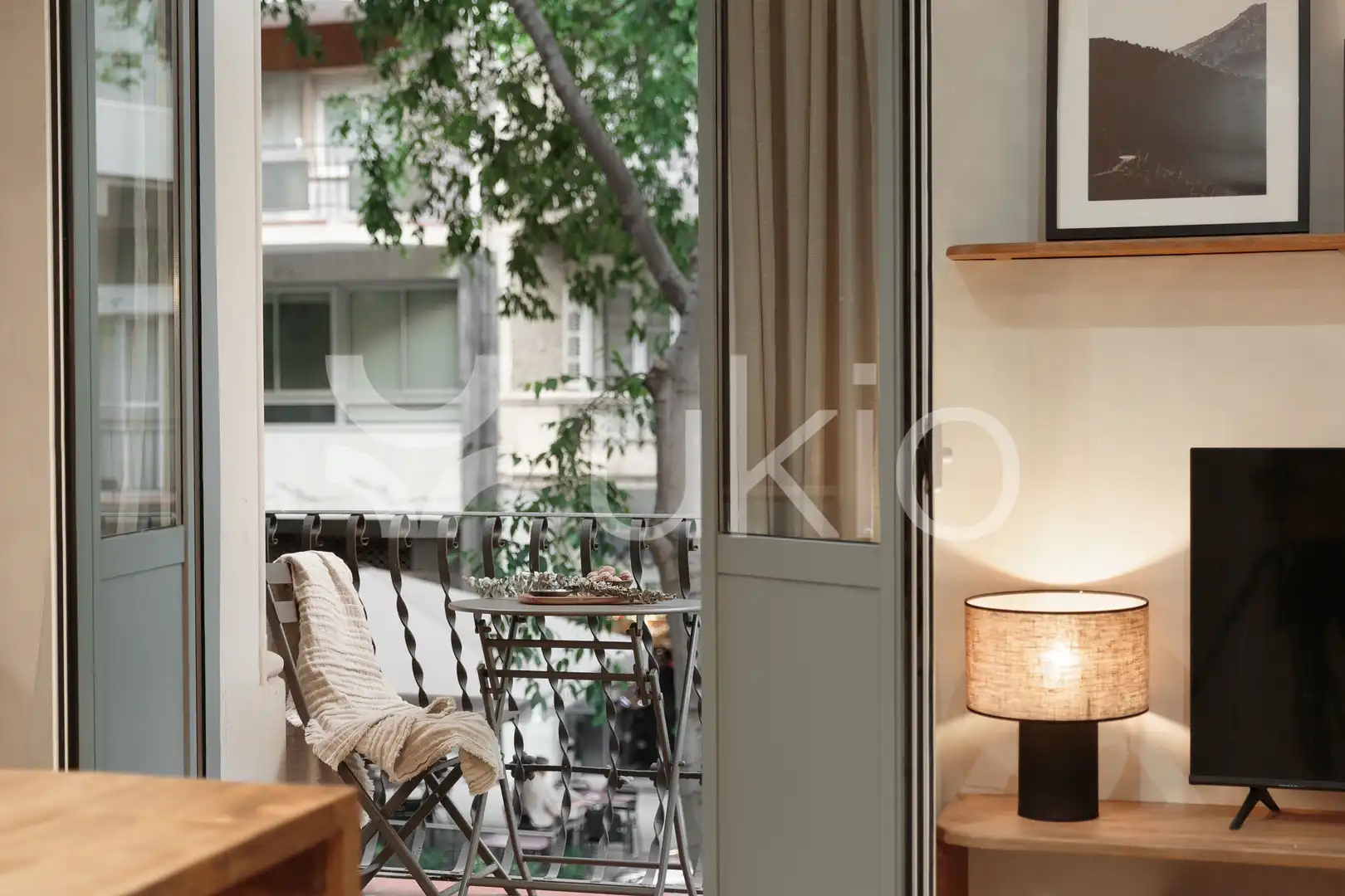 Terraza de Apartamento de alquiler en Barcelona con Aire acondicionado, Calefacción y Amueblado