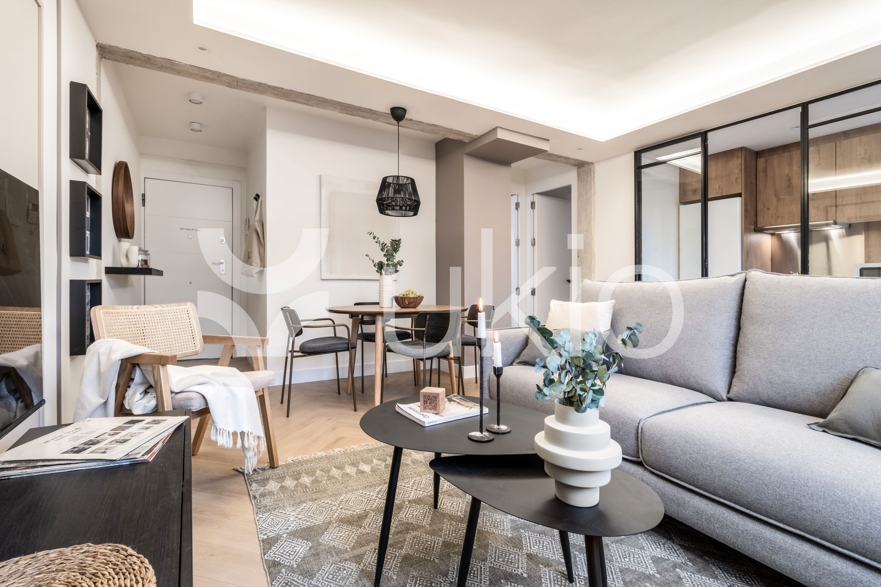 Living room of Flat to rent in  Madrid Capital  with Air Conditioner, Heating and Furnished