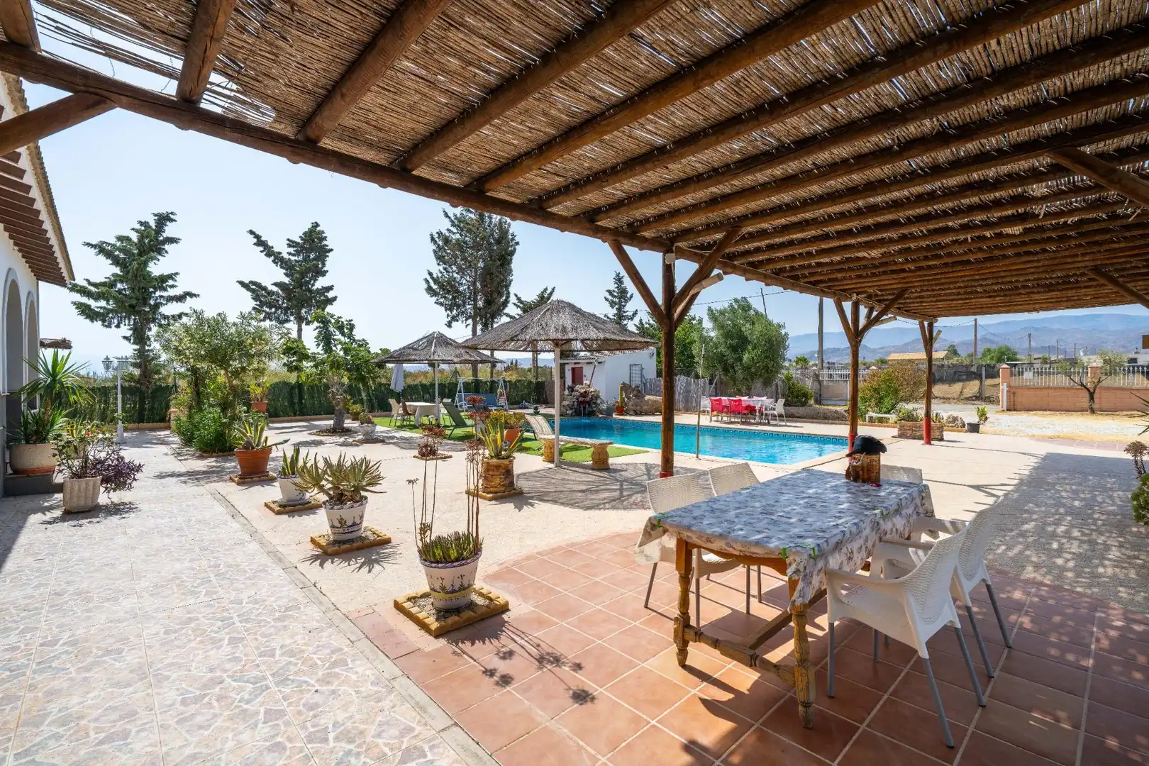 Terraza de Finca rústica en venta en Tabernas con Aire acondicionado, Jardín privado y Piscina