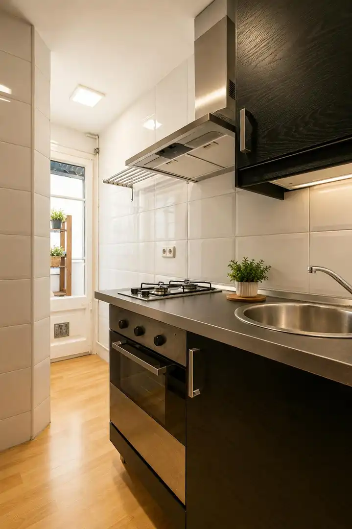 Kitchen of Flat for rent in Barcelona  with Air Conditioner, Heating and Furnished