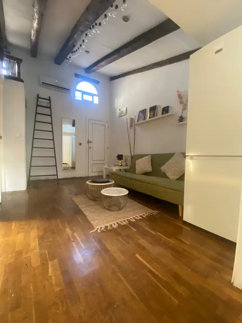 Wohnzimmer von Dachboden zur Miete in Madrid mit Klimaanlage, Heizung und Möbliert