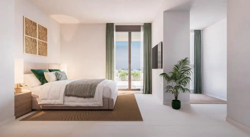 Dormitori de Apartament en venda en Estepona amb Aire condicionat, Jardí privat i Terrassa