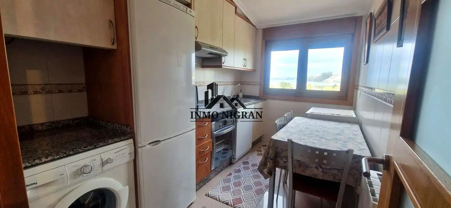 Kitchen of Flat for rent in Baiona  with Terrace, Furnished and Community pool
