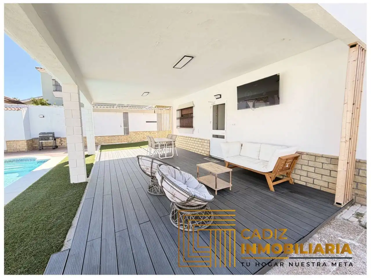 Terrassa de Finca rústica en venda en Chiclana de la Frontera amb Aire condicionat, Jardí privat i Terrassa
