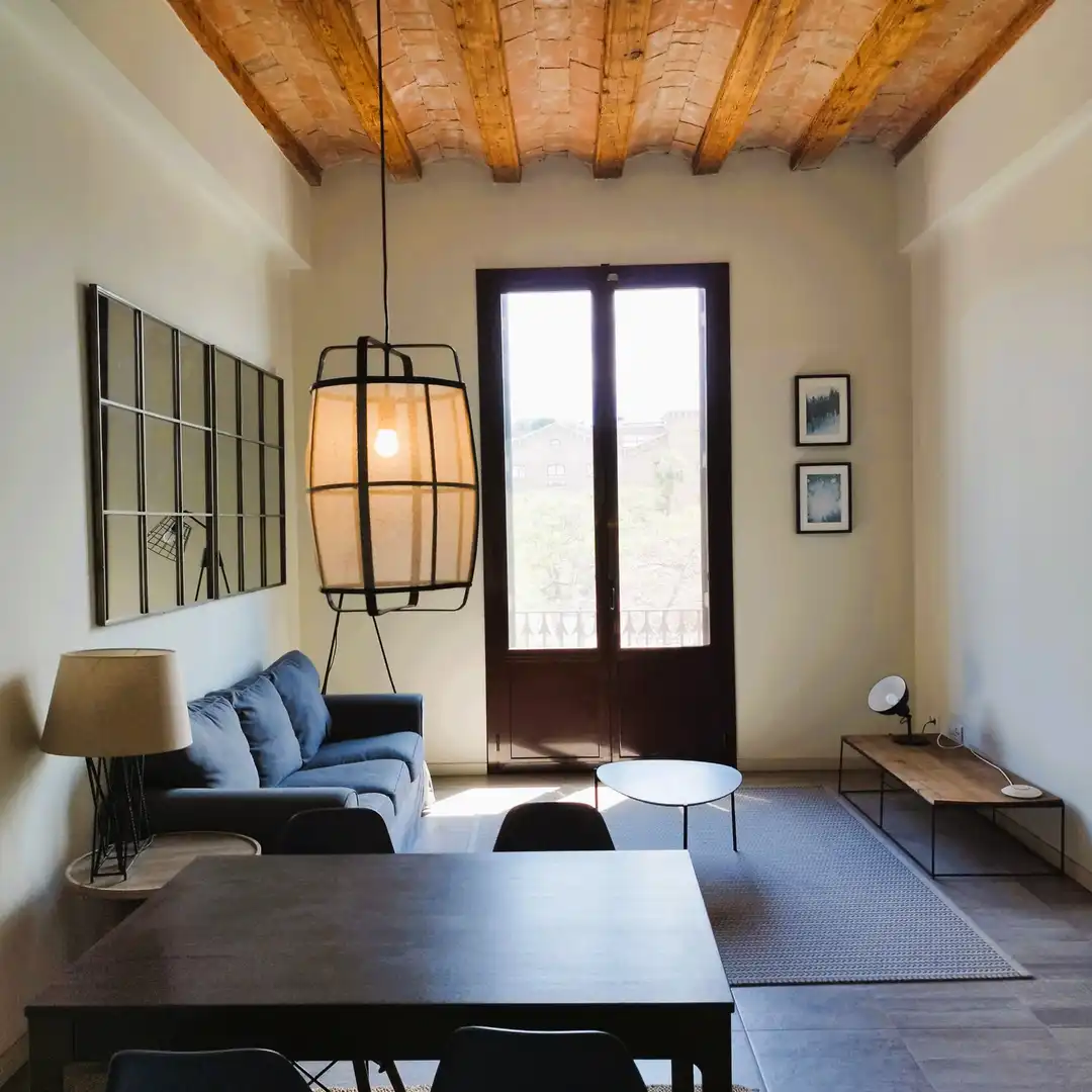 Wohnzimmer von Wohnung zur Miete in Barcelona mit Klimaanlage, Heizung und Möbliert