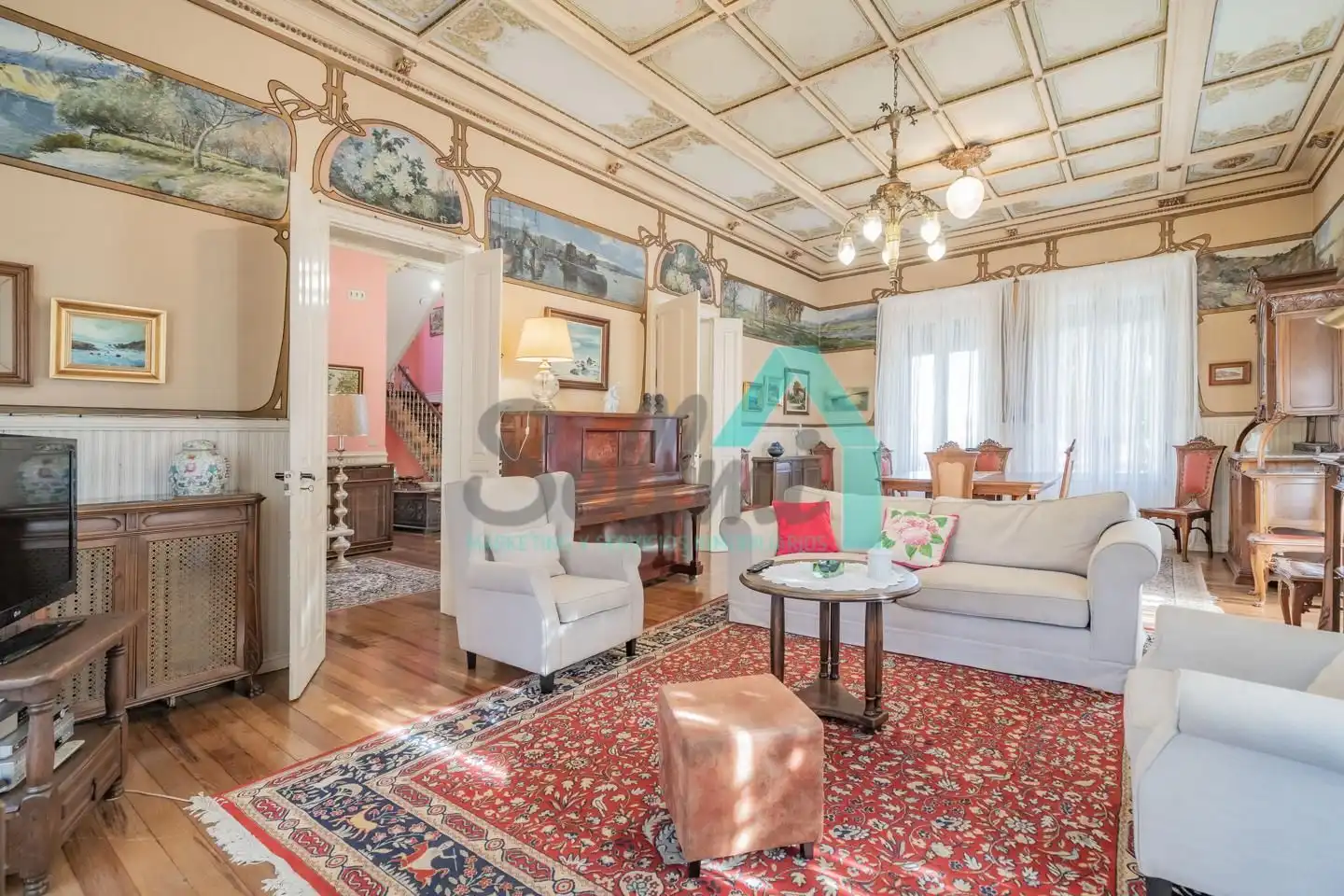 Living room of Houses for sale in Pravia  with Heating, Private garden and Parquet flooring