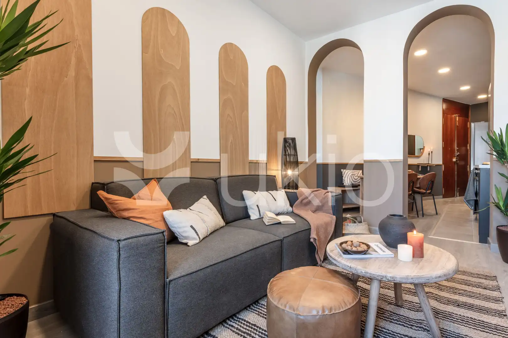 Sala de estar de Apartamento de alquiler en Madrid con Aire acondicionado, Amueblado y Horno