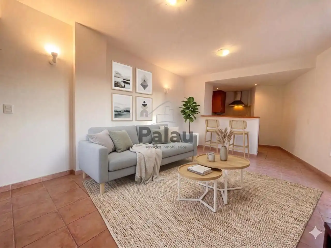 Sala de estar de Piso en venta en Ferreries con Aire acondicionado, Terraza y Piscina comunitaria