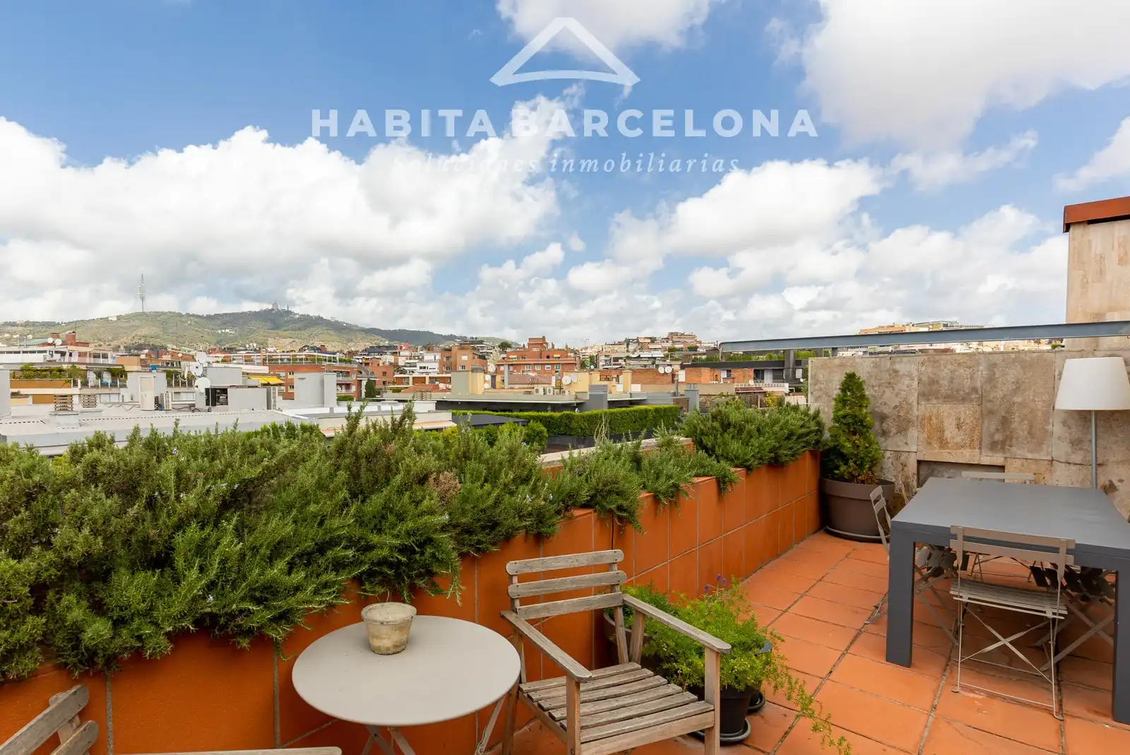 Terraza de Piso de alquiler en Barcelona con Aire acondicionado, Calefacción y Parquet