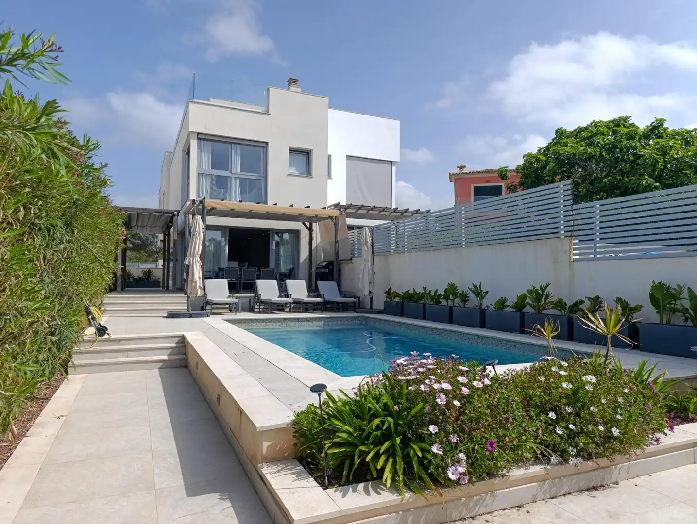 Swimming pool of Detached homes for sale in Llucmajor  with Air Conditioner, Private garden and Parquet flooring