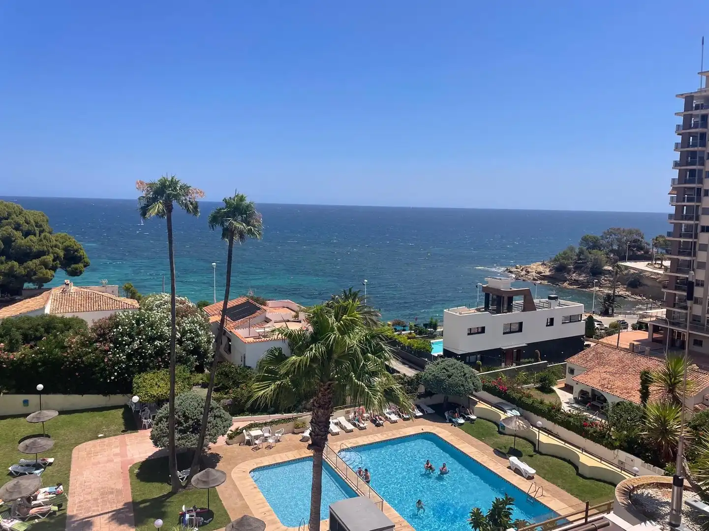 Swimming pool of Apartments for sale in Calpe / Calp  with Air Conditioner, Heating and Private garden