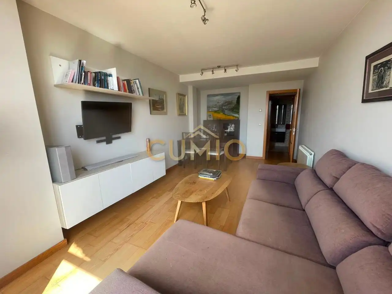 Sala d'estar de Apartament de lloguer en Nigrán amb Calefacció i Moblat