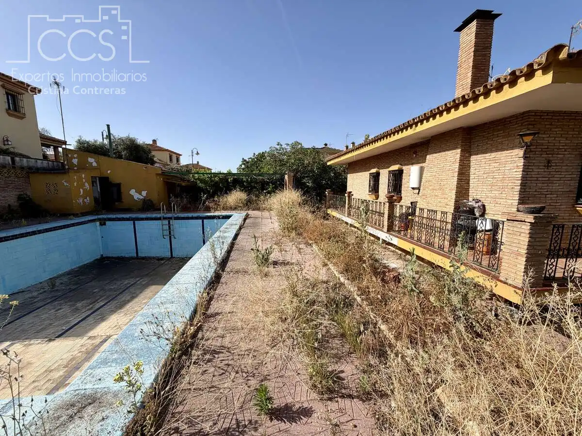 Vista exterior de Casa o xalet en venda en Mairena del Alcor amb Aire condicionat, Traster i Piscina