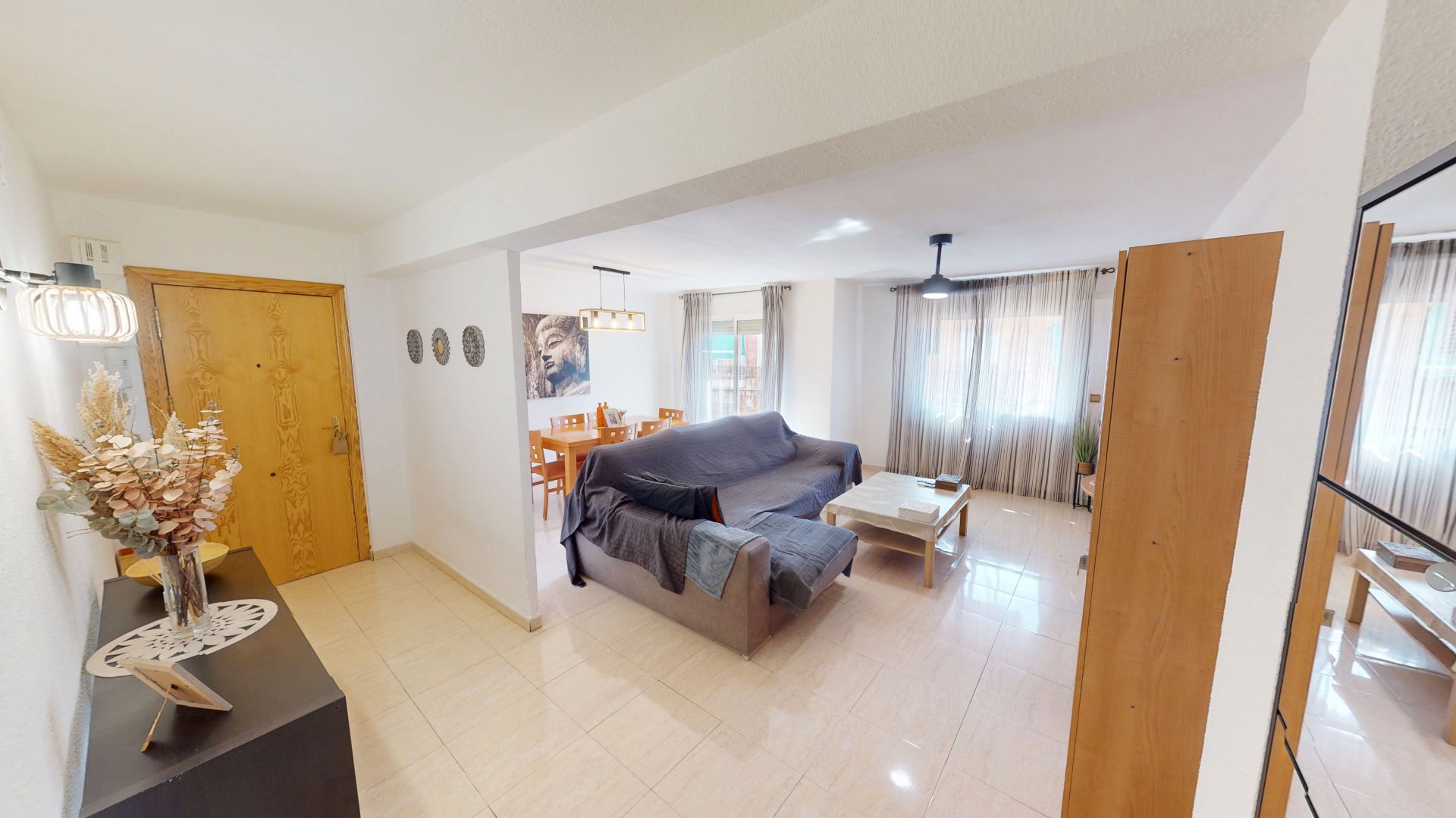 Living room of Flat for sale in Alicante / Alacant  with Air Conditioner, Parquet flooring and Furnished