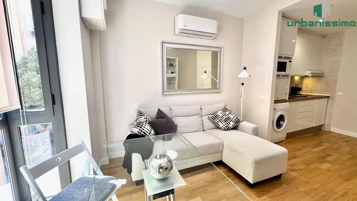 Sala d'estar de Apartament de lloguer en Madrid amb Aire condicionat, Traster i Moblat