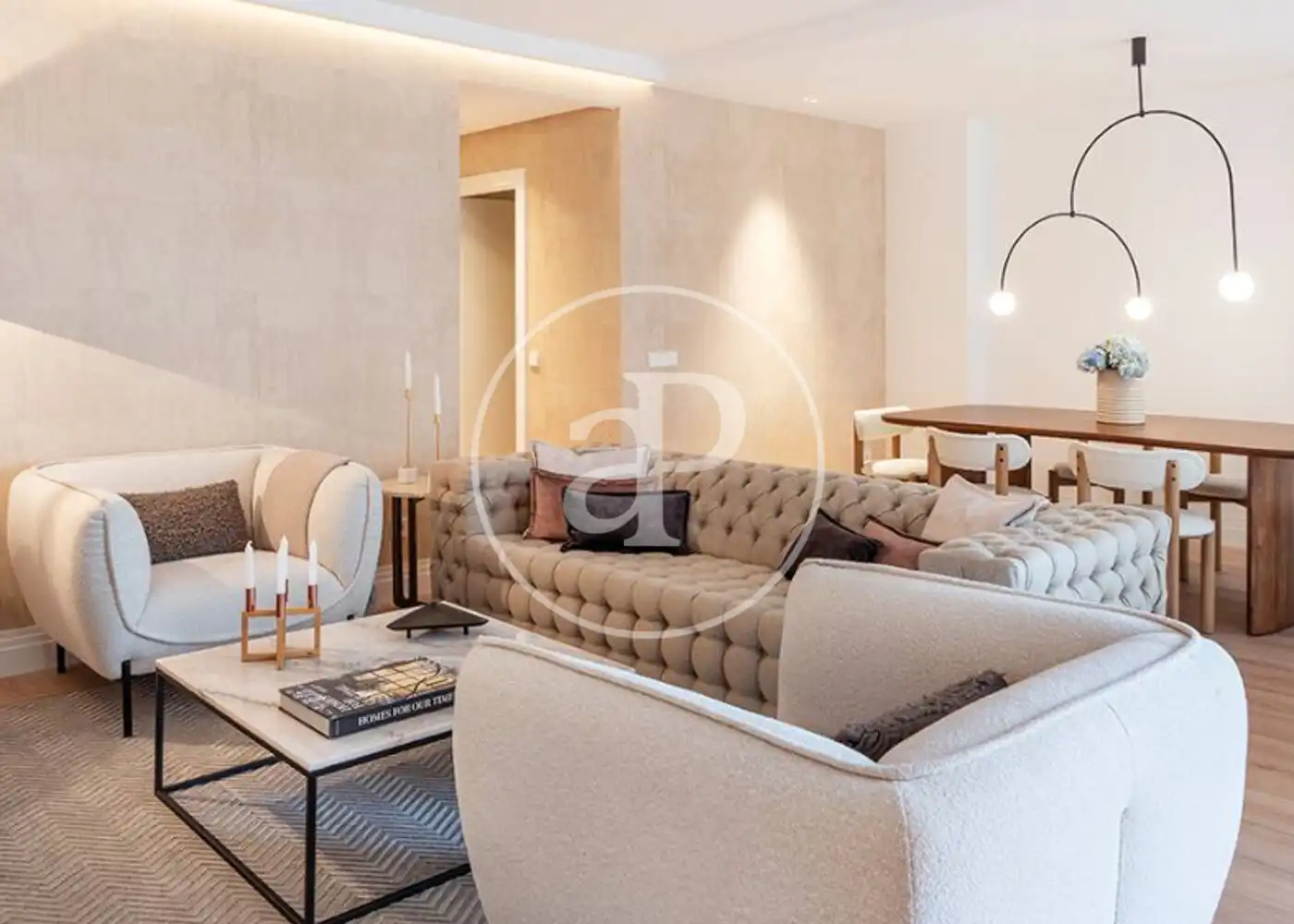 Living room of Flat for rent in  Madrid Capital  with Air Conditioner, Heating and Furnished