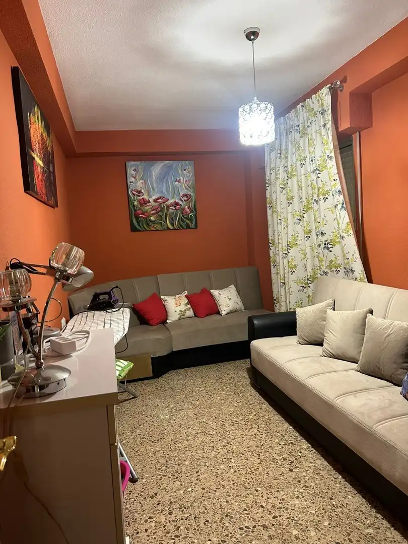 Living room of Flat for rent in Valencia  with Air Conditioner and Furnished