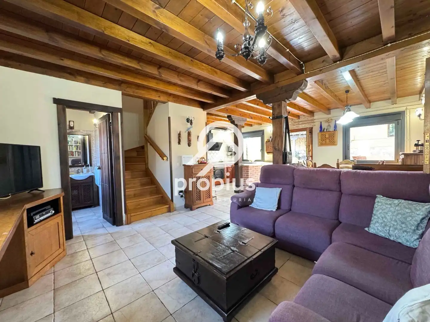 Living room of Houses for sale in Llanes  with Heating, Private garden and Parquet flooring