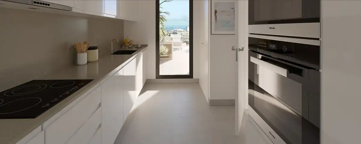 Cocina de Apartamento en venta en Estepona con Aire acondicionado, Terraza y Trastero