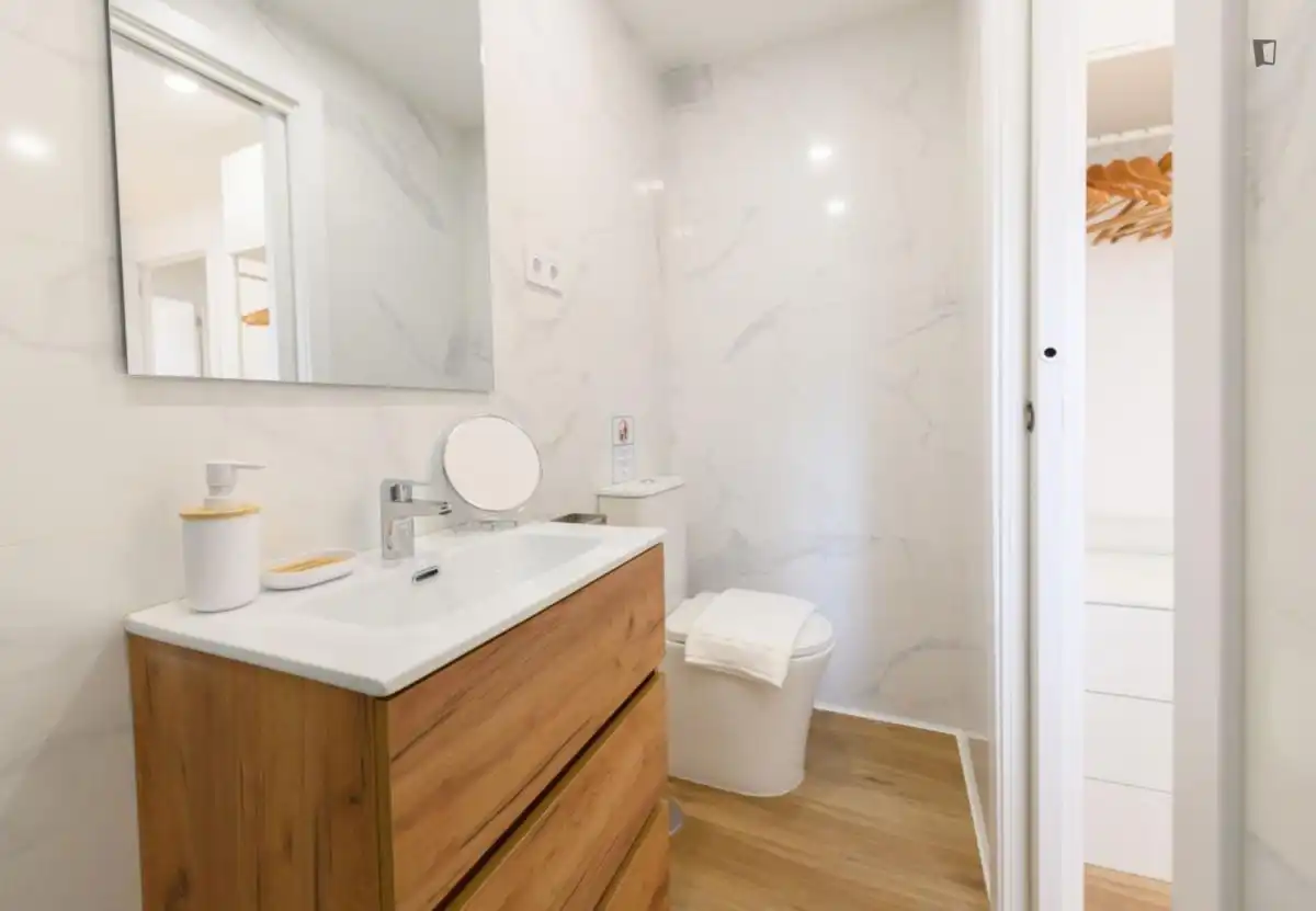 Baño de Apartamento de alquiler en Madrid con Aire acondicionado, Calefacción y Amueblado