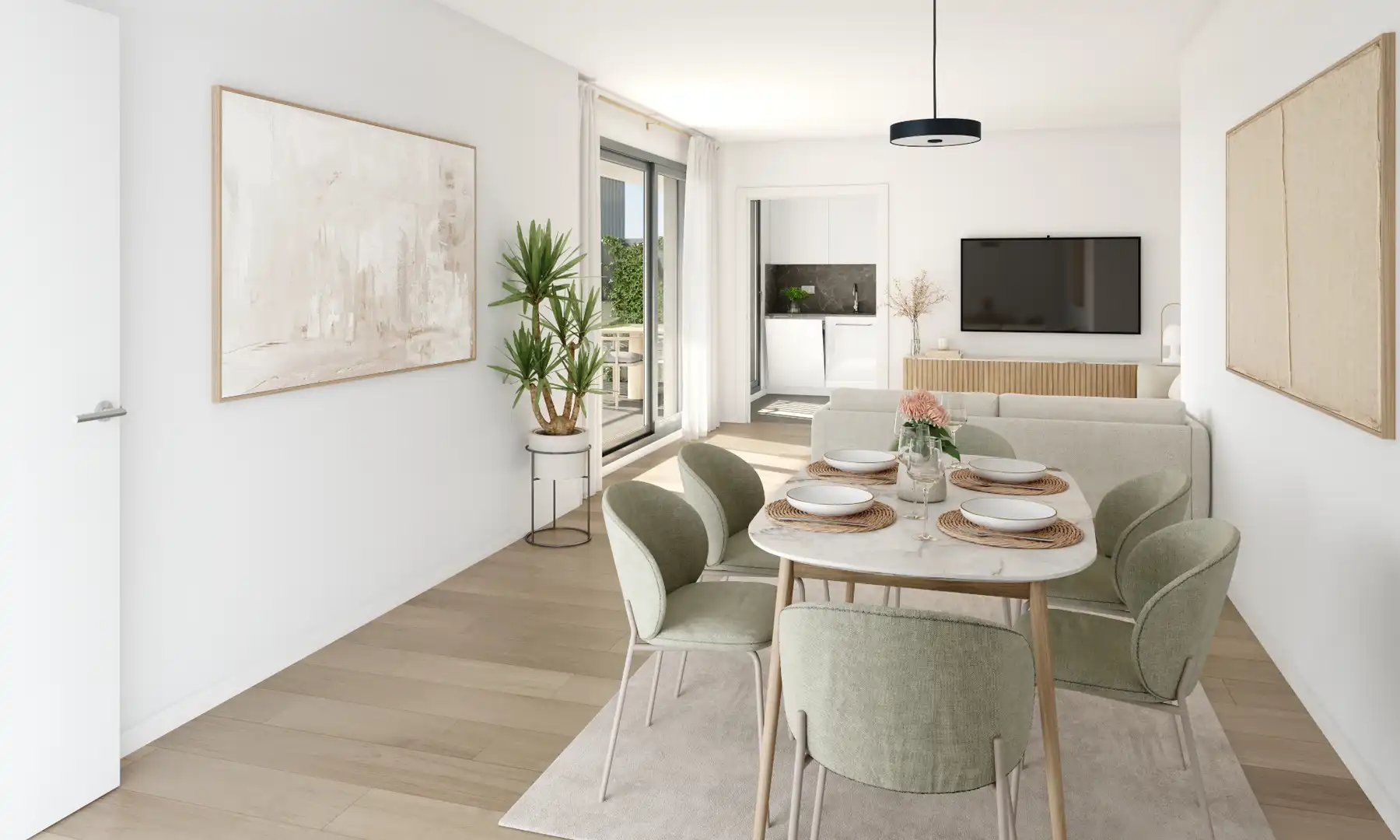 Piso de obra nueva con terraza en venta en Llevant