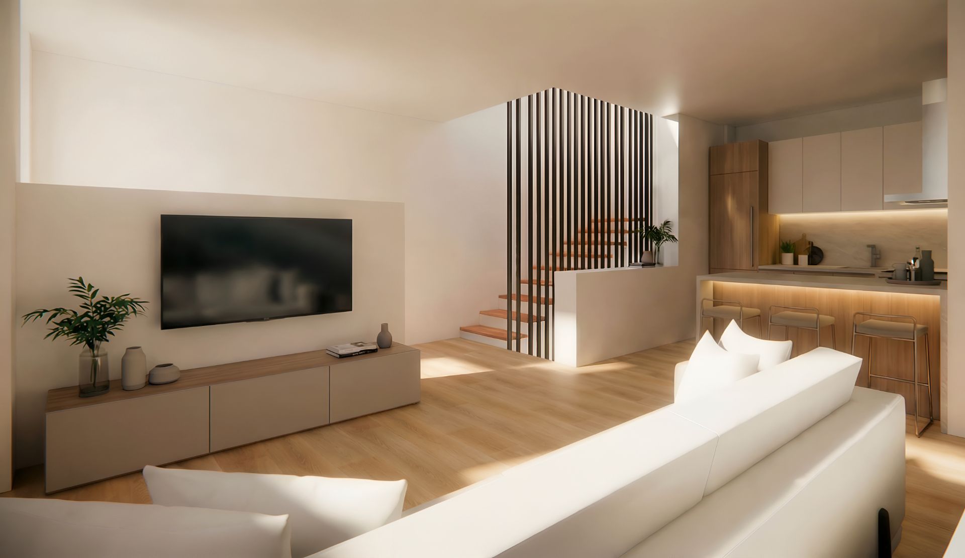 Living room of Single-family semi-detached for sale in Badalona  with Air Conditioner, Heating and Terrace