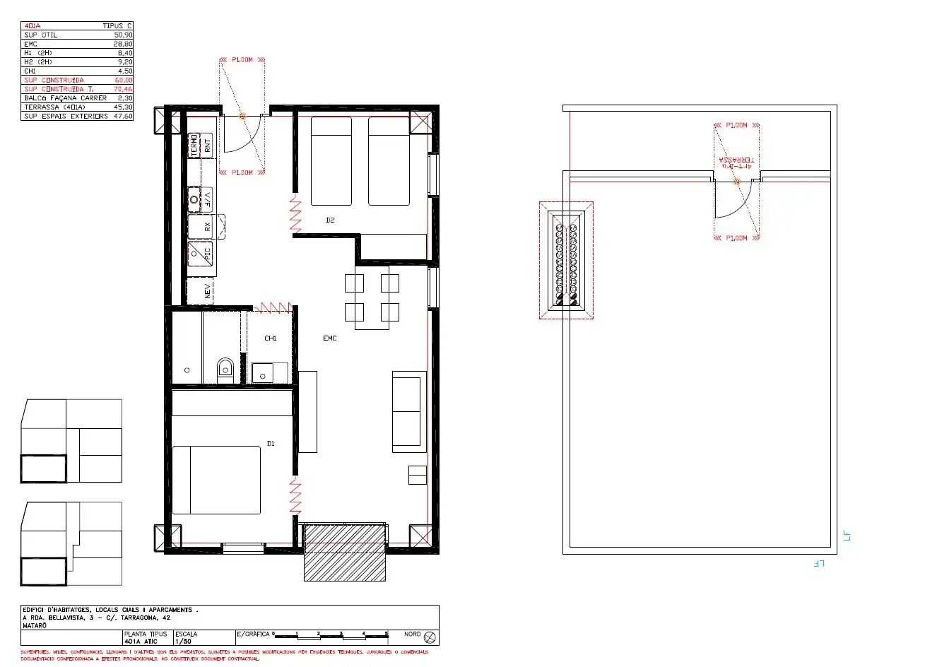 Piso en venta en Mataró con Aire acondicionado, Calefacción y Terraza