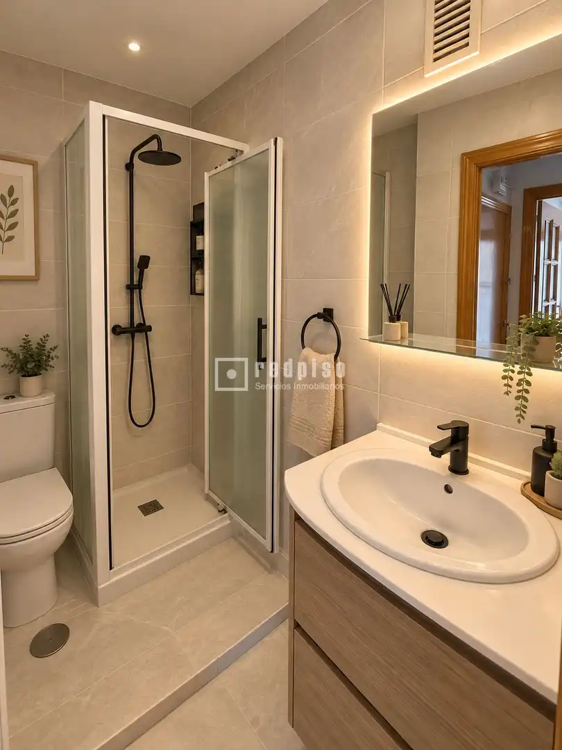 Badezimmer von Wohnung zum Verkauf in Madrid mit Heizung, Parkett und Terrasse