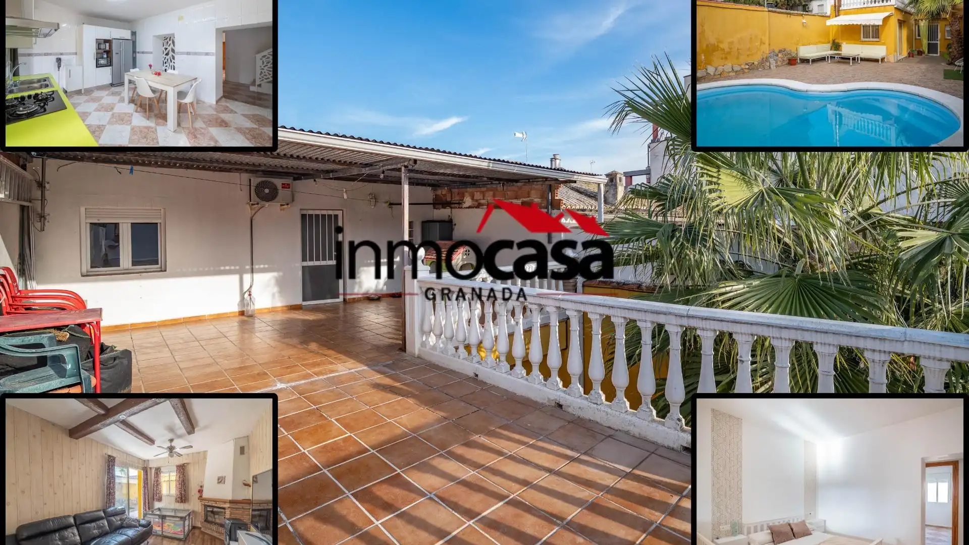 Vista exterior de Casa adosada en venta en Atarfe con Terraza y Piscina