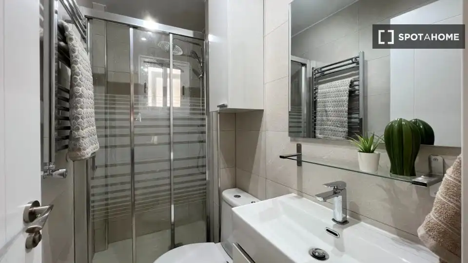 Bathroom of Flat for rent in Madrid  with Air Conditioner, Heating and Furnished