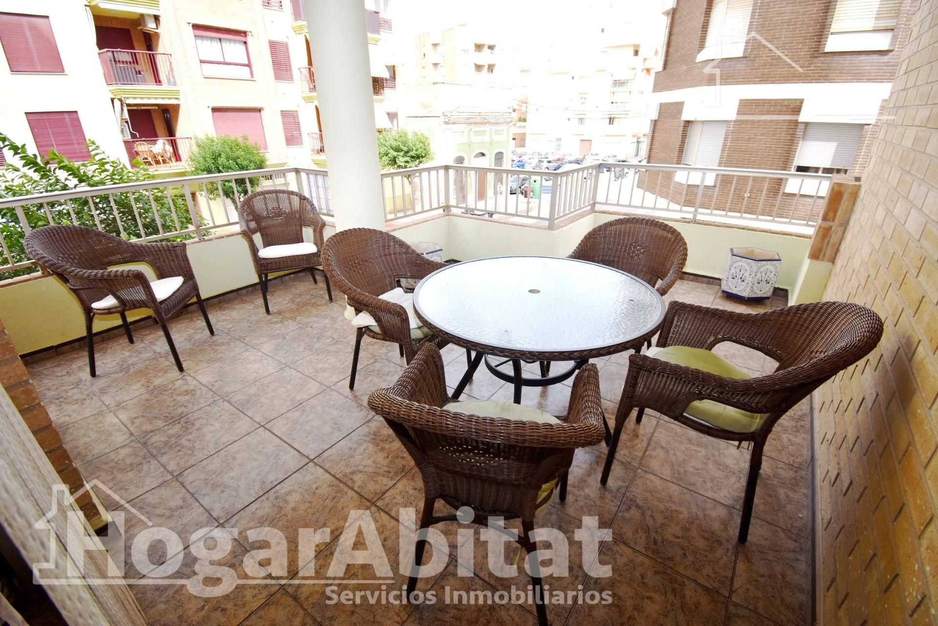 Terrace of Flat for sale in Burriana / Borriana  with Air Conditioner, Terrace and Community pool