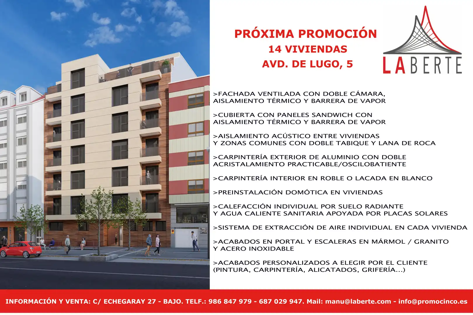 Exterior view of Apartments for sale in Pontevedra Capital   with Heating, Parquet flooring and Terrace
