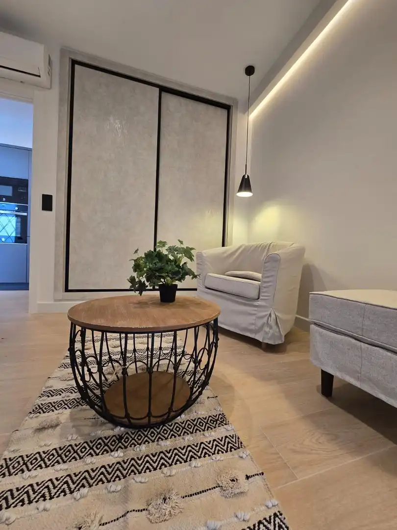 Wohnzimmer von Maisonette zur Miete in Sanlúcar la Mayor mit Klimaanlage, Terrasse und Möbliert