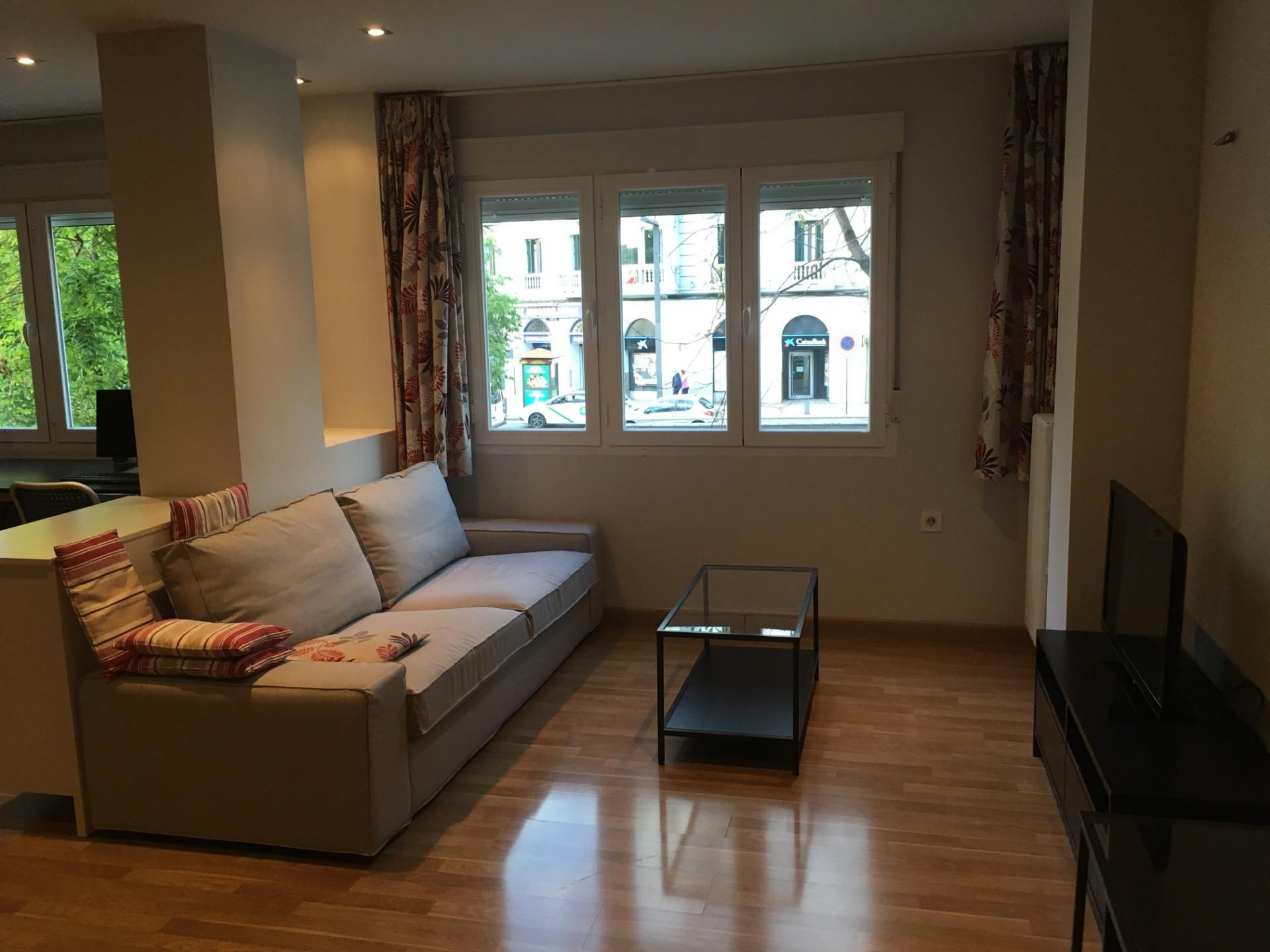 Sala d'estar de Apartament de lloguer en  Granada Capital amb Aire condicionat, Calefacció i Parquet