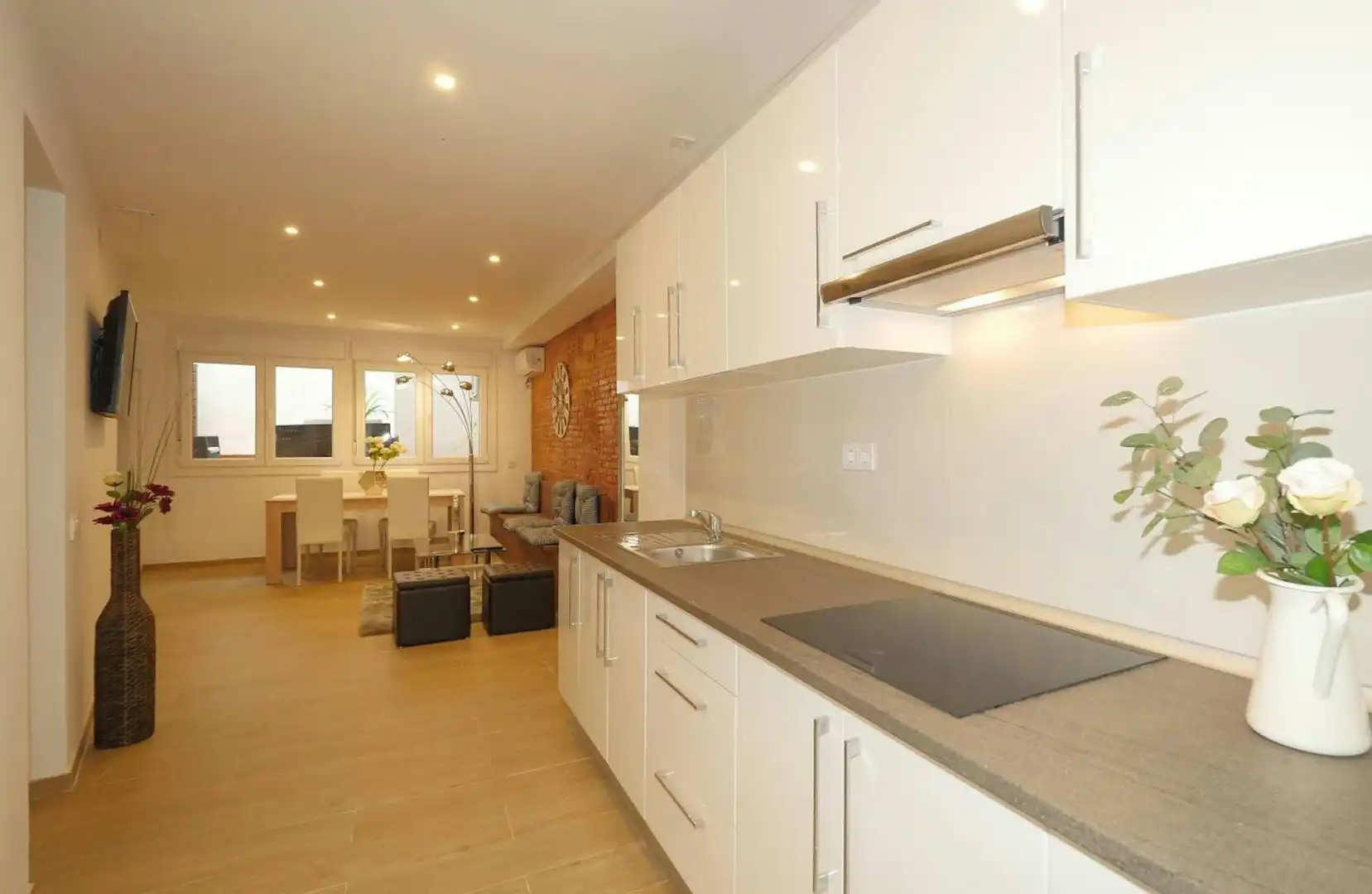 Cocina de Piso de alquiler en Barcelona con Aire acondicionado, Calefacción y Amueblado