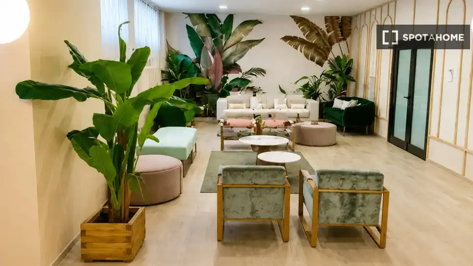 Sala d'estar de Apartament per a compartir en Valladolid amb Aire condicionat, Terrassa i Moblat