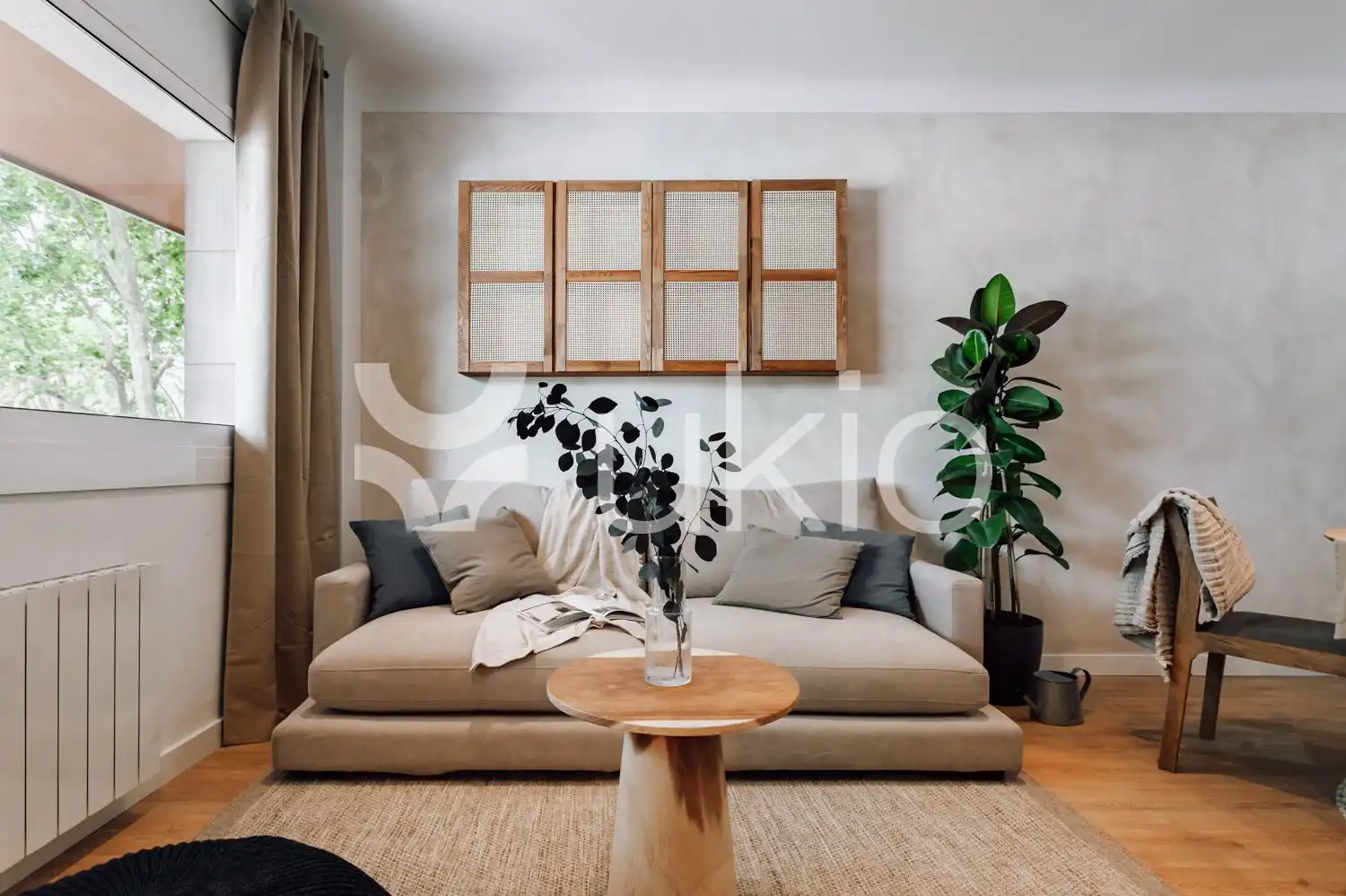 Sala de estar de Apartamento de alquiler en Barcelona con Aire acondicionado, Calefacción y Amueblado