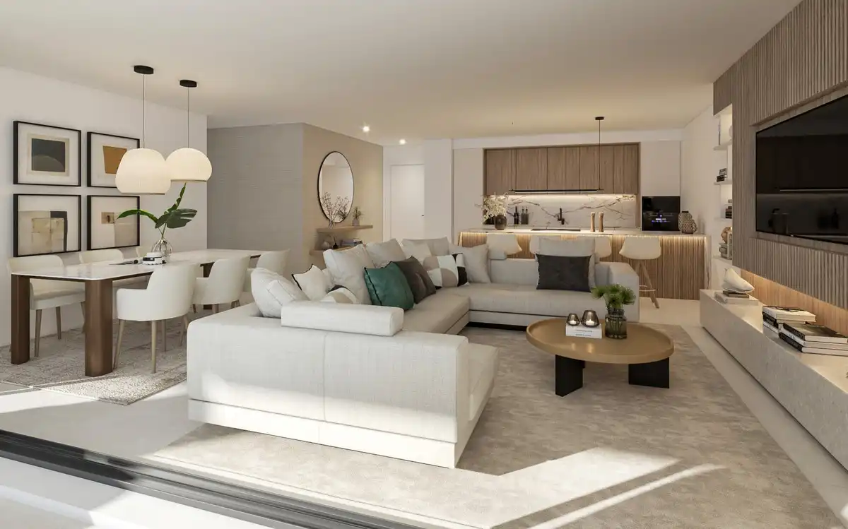 Sala de estar de Planta baja en venta en Marbella con Aire acondicionado, Jardín privado y Terraza