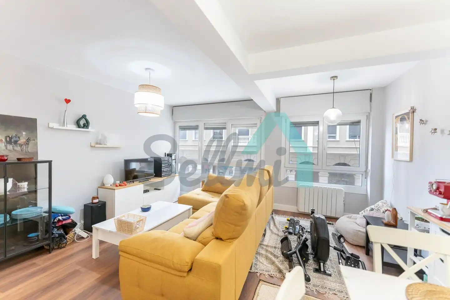 Sala de estar de Piso de alquiler en Gijón  con Calefacción y Amueblado