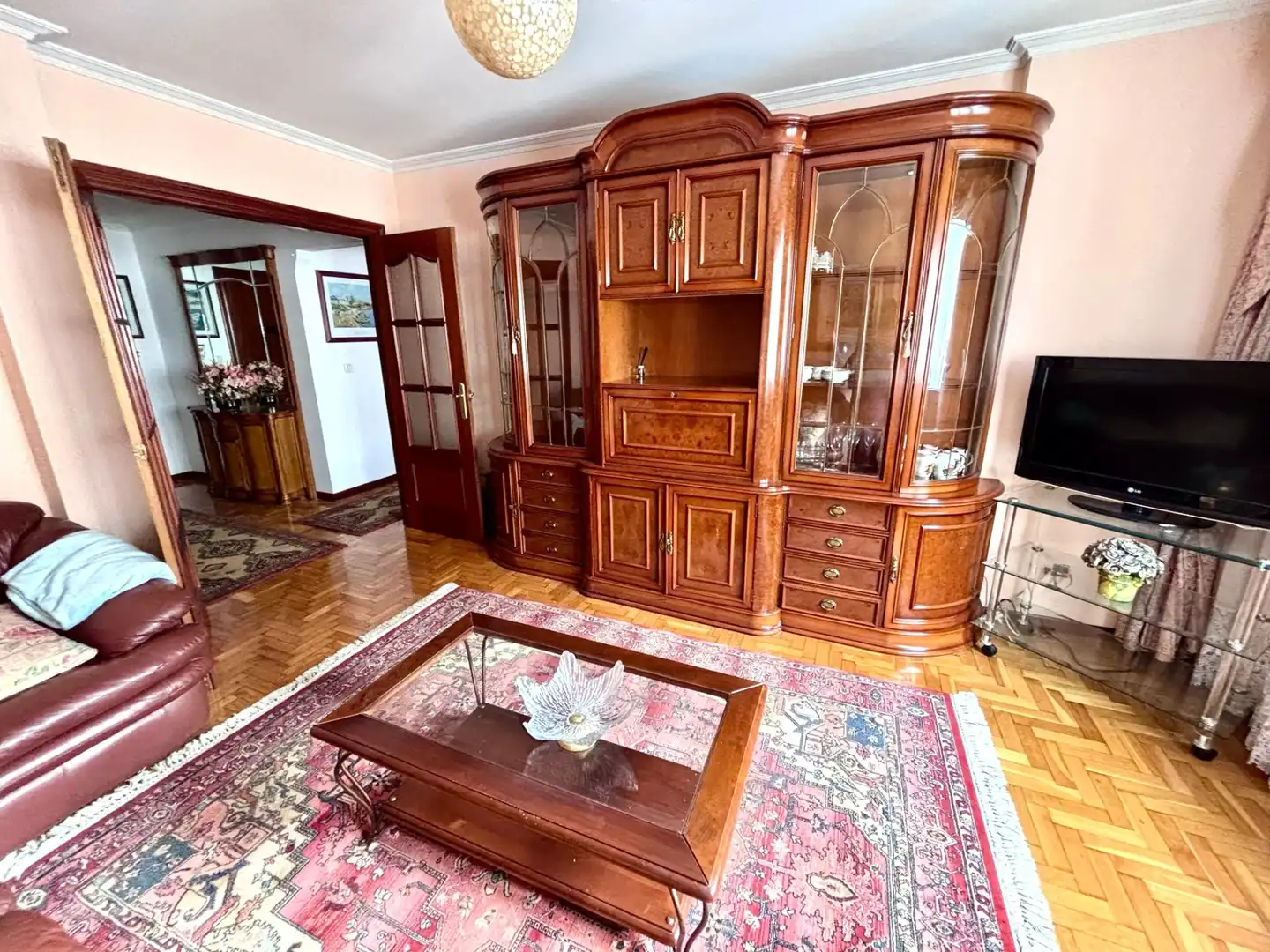 Sala de estar de Piso en venta en Gijón  con Calefacción, Parquet y Terraza